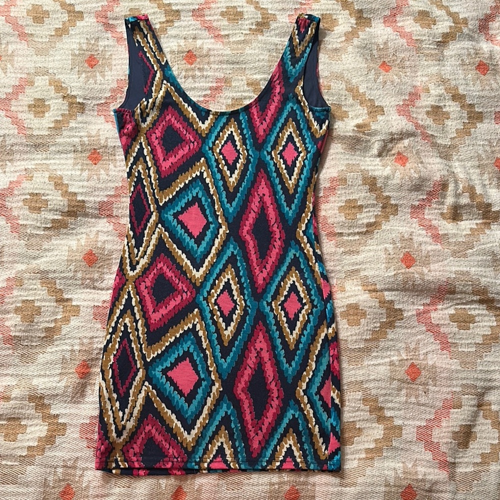 Colorful Geometric Pattern Dress